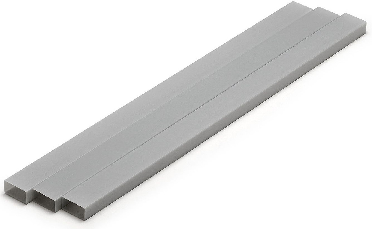 Wave Pla=Materials [Gray] Rectangular Pipe 8 x 16 mm 3pcs